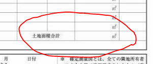 売買契約書記載の土地面積