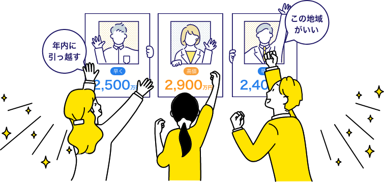 買いたい人がたくさん見つかって高く売れる